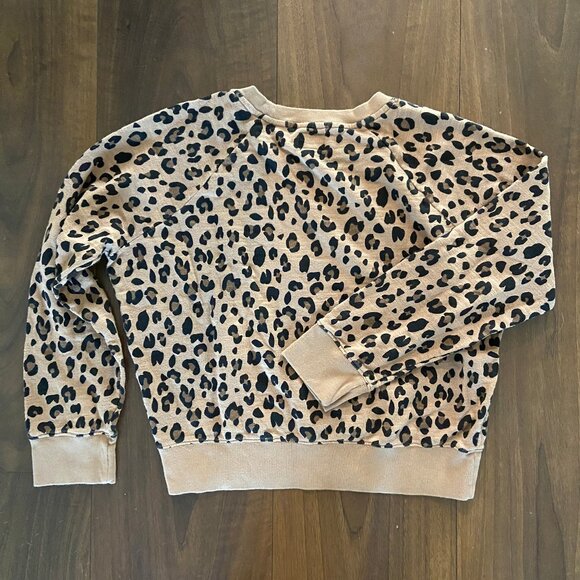 J.Crew Vintage Cheetah Print Crew Sweatshirt - Size S - Picture 3 of 4